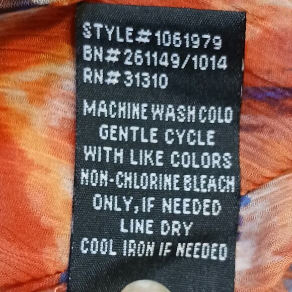 By & By Top Sheer Cold Shoulder Short Sleeve Keyhole Orange Women's Medium EUC - Picture 8 of 10